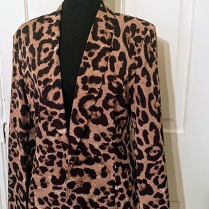 The Fierce Leopard One-Button 3/4-Sleeve Jacket